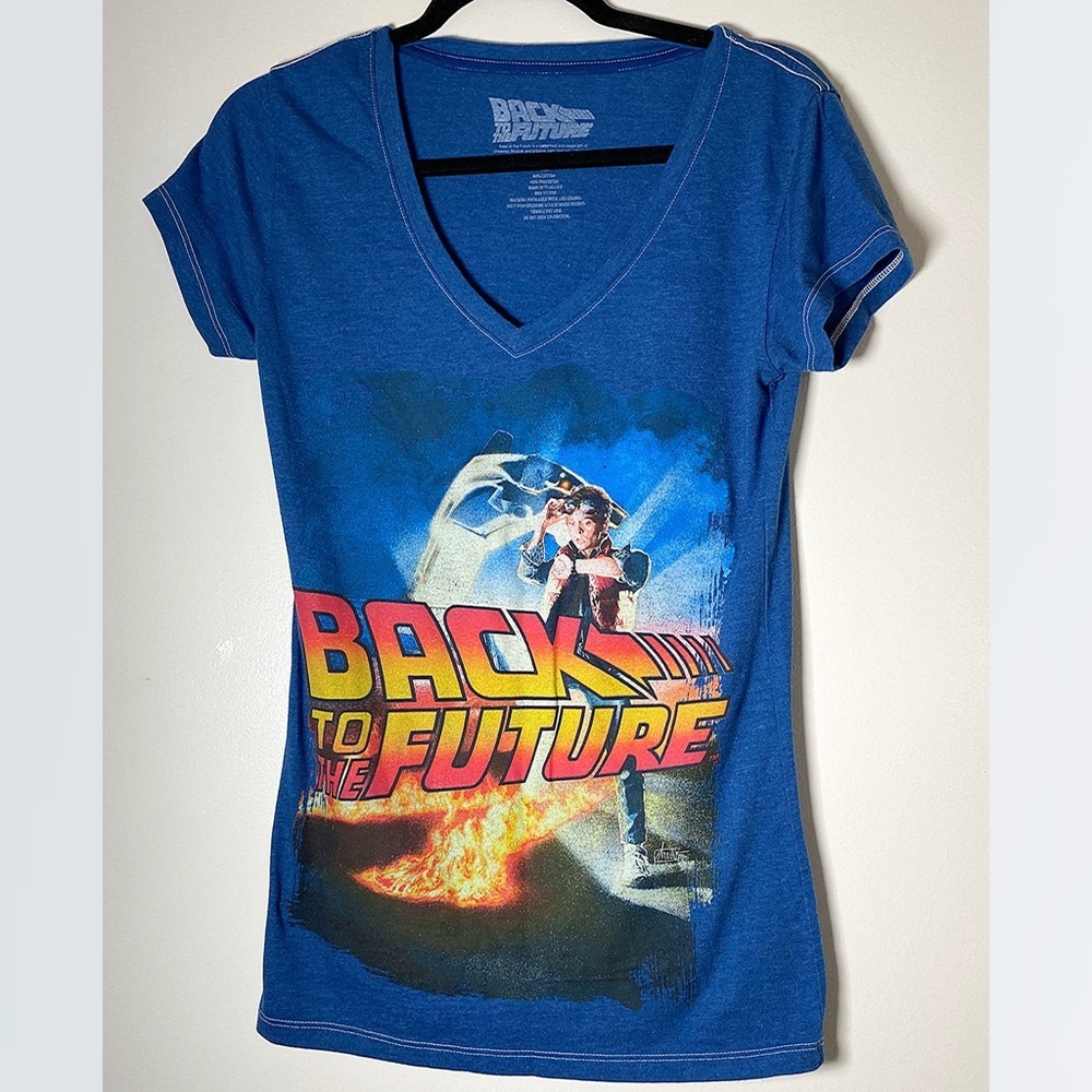 Target Blue "Back to the Future" Graphic V-Neck Tee